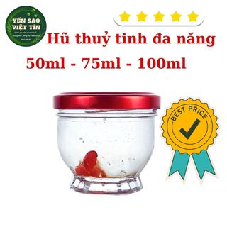 Hủ thuỷ tinh nắp thiếc vàng loại 1 - 75ml chưng yến, làm sữa chua, trang trí...