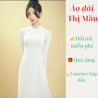 [CỔ VUÔNG, HỞ] Áo dài trắng học sinh lụa Mỹ, áo dài đồng phục cấp 3, tay dài- Áo dài truyền thống trắng
