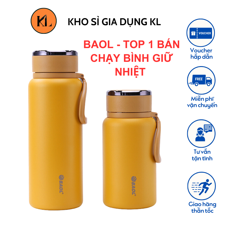  Bình giữ nhiệt Baol inox 304 cao cấp Bình giữ nhiệt 24h chính hãng 1000ml  1200ml  1500ml 