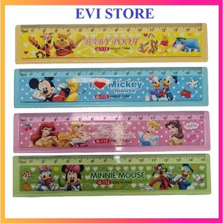 Thước kẻ kỹ thuật 15cm / 20cm - Thước kẻ thẳng và kẻ răng cưa kỹ thuật hình nhân vật cute