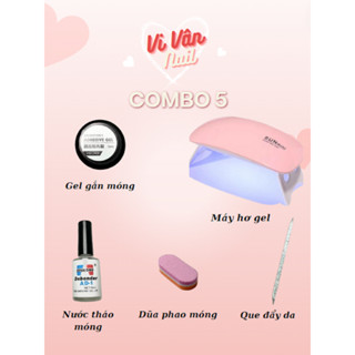 🌸Combo gắn nail box, dụng cụ gắn nailbox móng giả, nước tháo móng, gel gắn móng giả, máy hơ gel Sun mini