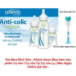 Bình Sữa Dr Brown's Option + Nhựa Cổ Chuẩn 60ml/120ml/250ml (Tách Sét Không Hộp Kèm)