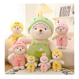 Lena mặc đồ anvihome - gấu bông lena cosplay heo, thỏ, khủng long, vịt teddy mặc áo yếm