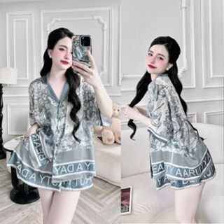 Đồ Ngủ Pijama Bigsize MIKY, Đồ Ngủ Bigsize lụa Latin cao cấp mềm mại xinh xắn < 80KG