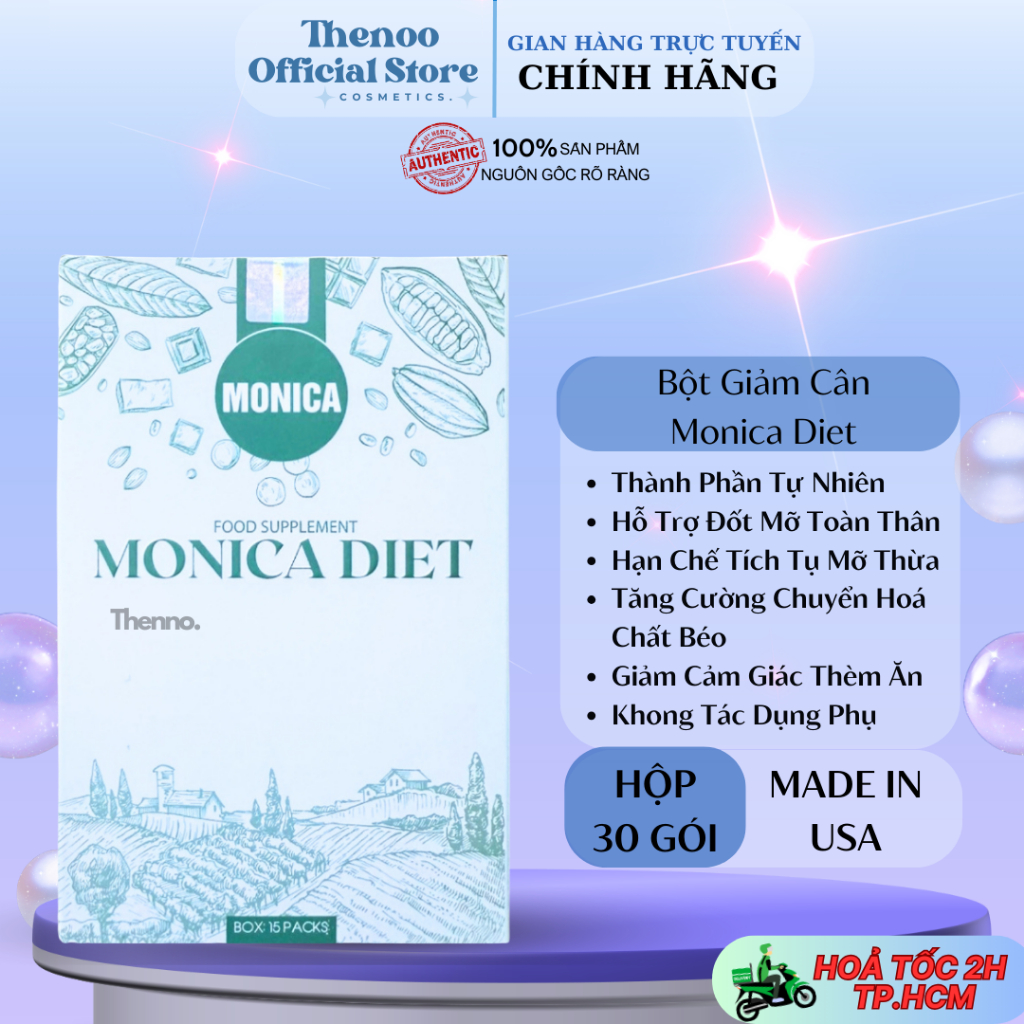 Bột Giảm Cân Cấp Tốc Monica Diet Made In USA Hộp 15 Gói