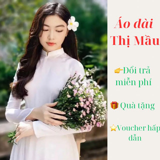 ( TAY DÀI ) Áo dài trắng học sinh, cổ trụ V, lụa Mỹ, 2 tà, áo dài truyền thống đồng phục học sinh cấp 3