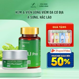 [Combo 2] Kem Bôi + Viên Uống DALI Hỗ Trợ Vảy Nến,Viêm Da Cơ Địa,Da Tiết Bã,Nấm Da,Hắc Lào,Á Sừng