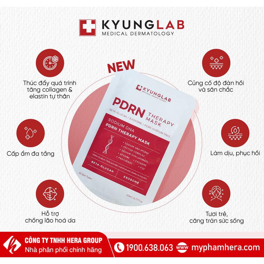 Lẻ 01 miếng Mặt nạ PDRN Kyung Lab Therapy Mask Hàn Quốc giúp dưỡng da căng mịn đàn hồi