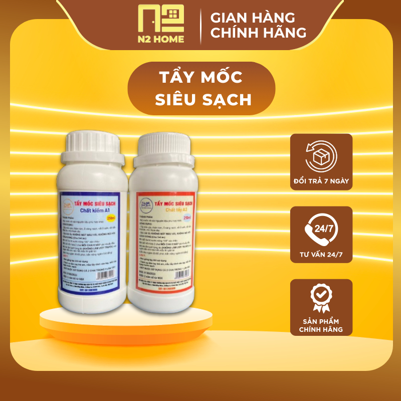 Tẩy Mốc Quần Áo Màu Áo Trắng Không Mùi Hôi Tẩy Sạch Mốc Thâm Kim Ố Vàng Vết Bẩn Từ Dầu Mỡ Thức Ăn Nhựa Cây Rỉ Sét MS03