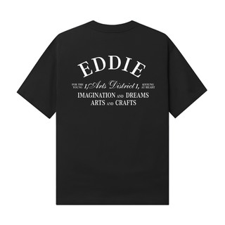 Áo thun unisex nam nữ Eddie Dreams form rộng Black/ White/Cream 250gsm
