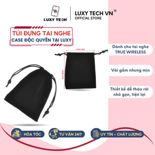【Hỏa Tốc BD Túi Đựng Tai Nghe True Wireless LuxyTechVN Pouch HAVIT TW967, DEFUNC vải Gấm Nhung Dây Rút, Kích Thước Tốc