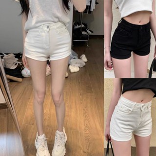 Quần Đùi Jeans Nữ Trắng Đen Cạp Cao Basic Dễ Phối Đồ - Xưởng Jeans Nhung Ú