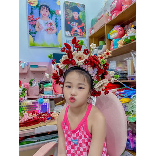 Bờm tóc, cài tóc hoa kẽm nhung hot trend