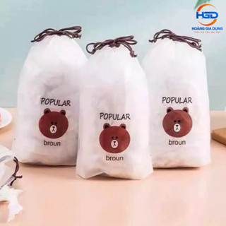 Set 100 Màng Bọc Thực Phẩm Có Túi Đựng Hình Gấu