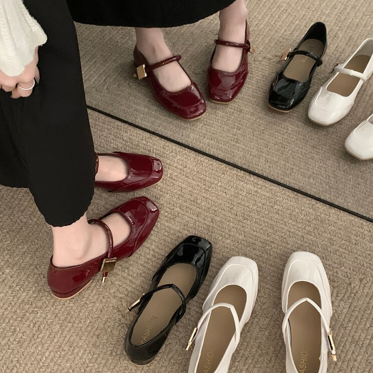 Giày mary jane đế vuông Jia Bufae Giày Đế Bằng Cho Nữ Mùa Hè 2024 Mùa Hè Kichi Shoes 2920 𝗛
