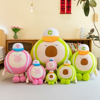 Gấu Bông Quả Bóng Chuột Capybara Đội Mũ đáng yêu