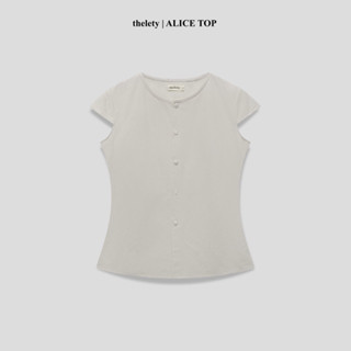 Áo Tay Lỡ Cúc Bọc Linen ALICE TOP | thelety