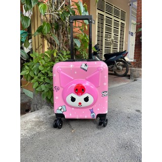 Vali kuromi hồng cho bé gái siêu đẹp in 2 mặt bánh xe xoay 360 độ, vali bé trai, vali trẻ em, vali cho bé mẫu