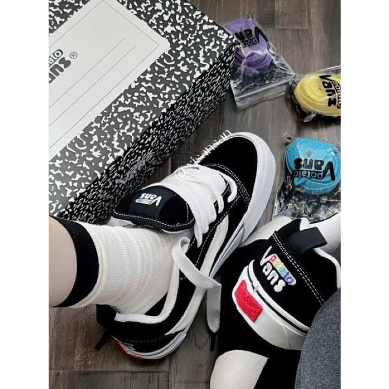 Giày sneaker 𝐕𝐚.𝐧𝐬 𝐕𝐚𝐮𝐥𝐭 𝐊𝐧𝐮-𝐒𝐤𝐨𝐨𝐥 - 𝐈𝐦𝐫𝐚𝐧 𝐏𝐨𝐭𝐚𝐭𝐨 𝐁𝐥𝐚𝐜𝐤 𝐖𝐡𝐢𝐭𝐞