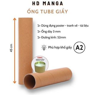 Ống TUBE giấy đựng poster, bìa áo - 2 nắp 2 đầu - NXB Kim Đồng