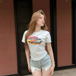 ÁO THUN FORM FIT IN GARAGE OTO RETRO, BABY TEE IN GARAGE OTO