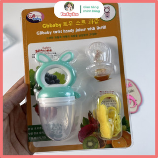 Túi nhai ăn dặm chống hóc núm nhai silicon mềm 3 size tặng kèm dây đeo Gb Baby cho bé từ 6-18 tháng