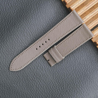 Dây da đồng hồ handmade da epsom haas màu xám ghi