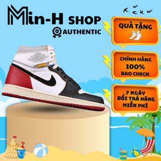 giày JD 1 low UNION BLACK TOE màu đỏ đen pha trắng Chính Hãng FullBox Min-H Shop