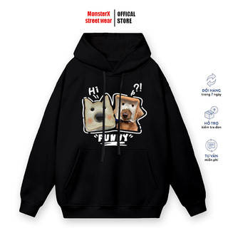 Áo hoodie nỉ bông Monster X Street Funny nam nữ form rộng thu đông Local Brand