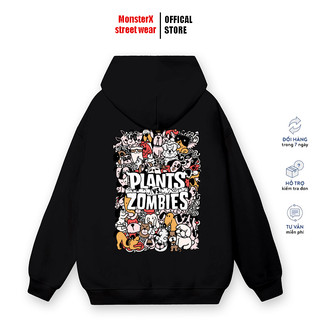 Áo hoodie nỉ bông Monster X Street Zombie nam nữ form rộng thu đông Local Brand