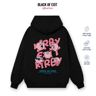 Áo hoodie nỉ bông BLACK OF EXIT Kibi nam nữ form rộng thu đông Local Brand