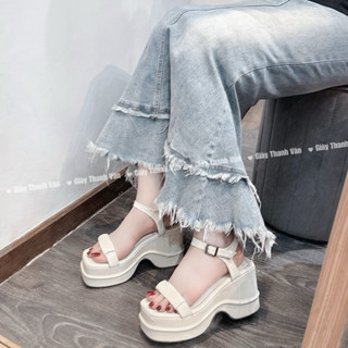 Giày Sandan tăng chiều cao quai mảnh cao 10 phân tông dáng (D0082)