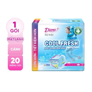 [Chính Hãng] Băng vệ sinh Diana Sensi Cool Fresh siêu mỏng cánh gói 20 miếng