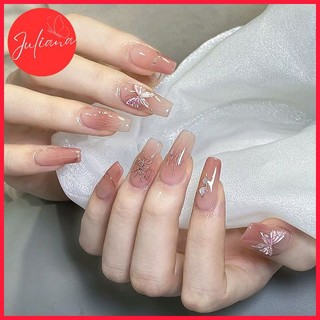 [Mã-R747] Set 24 Móng Tay Giả Đính Đá Cao Cấp (Tặng Kèm Keo + Dũa + Miếng Dán)