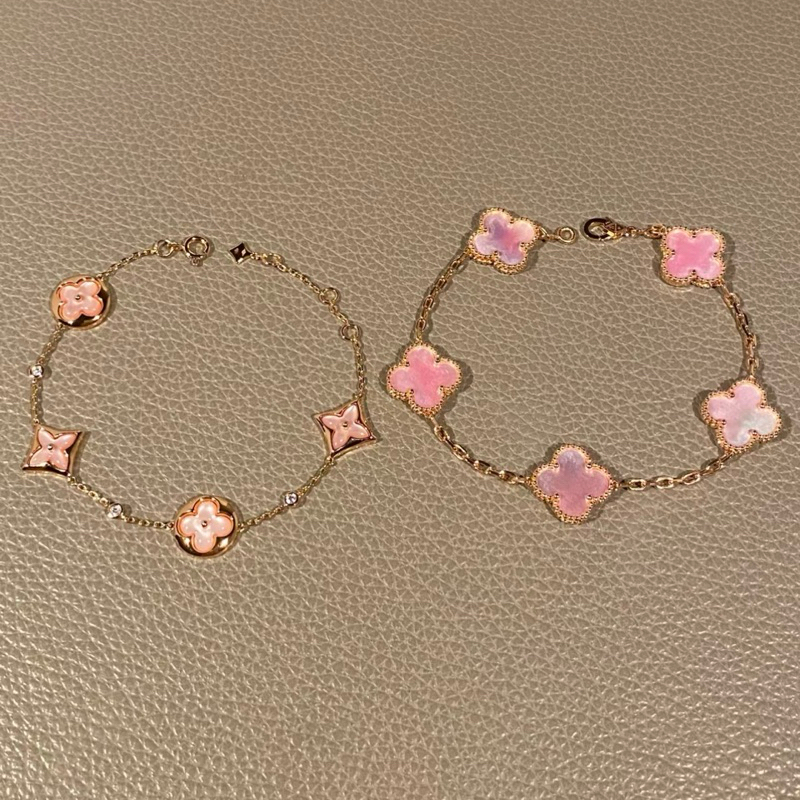 [1:1] Fullbox Bộ vòng tay đôi màu hồng thời trang cao cấp unisex - Shirtwwear jewelry