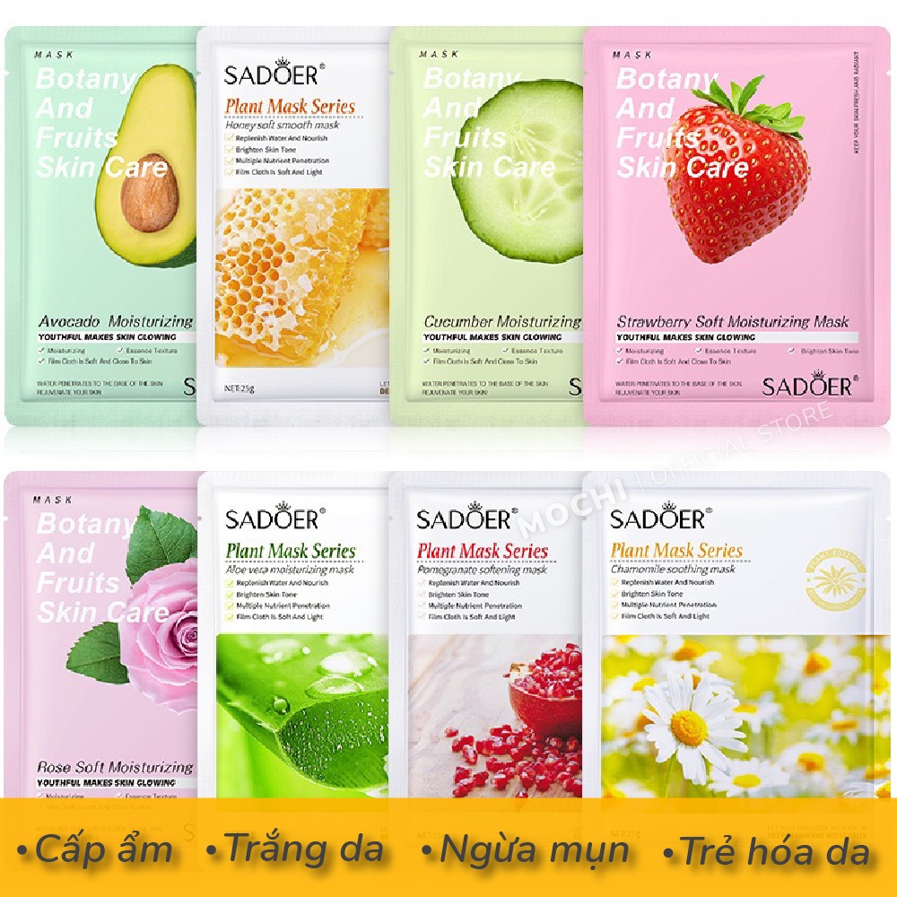 Mặt Nạ Trái Cây Dưỡng Trắng Da Cấp Ẩm Giảm Mụn Da Mask Giấy Đắp Mặt Vitamin Bioaqua Nội Địa Trung