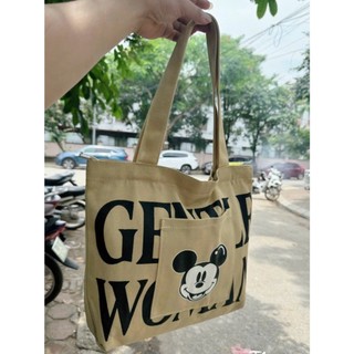Túi vải tote in hình mickey