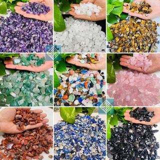 100gr đá vụn thiên nhiên đủ màu sắc để trang trí nhà cửa, đá thanh tẩy, đá vụn phong thuỷ