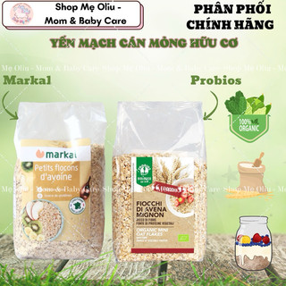 Yến mạch cán mỏng hữu cơ Markal , Probios 500g, nấu cháo, làm bánh cho bé