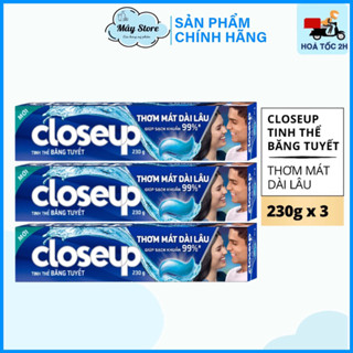 Combo 3 Kem Đánh Răng Closeup Gel Sạch Khuẩn Tinh Thể Băng Tuyết Cho Hơi Thở Thơm Mát Bất Tận 230G/Tuýp
