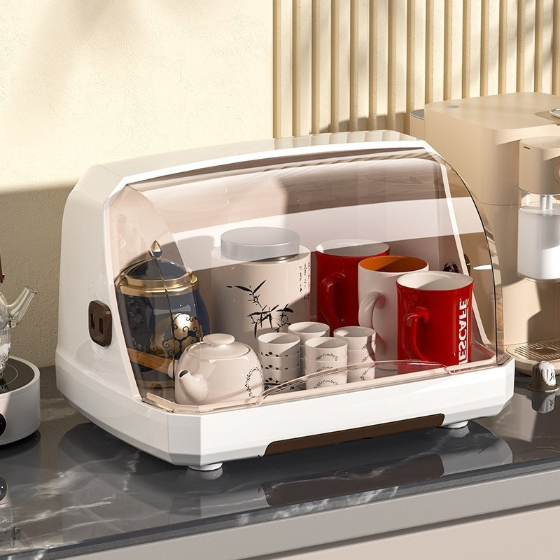 Hộp Đựng Đa Năng Có Nắp Đậy Trong Suốt Ngăn Bụi Bẩn Ẩm Mốc Tiện Lợi Khay Úp Chén Bát, Giá Úp Cốc Ly