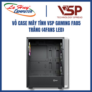 VỎ CASE MÁY TÍNH VSP GAMING FA05 TRẮNG (4FANS LED)