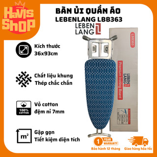  Bàn ủi quần áo LEBENLANG LBB363 - vỏ 100% cotton đệm nỉ 7mm - Khung thép chắc chắn -Gấp gọn tiện lợi 