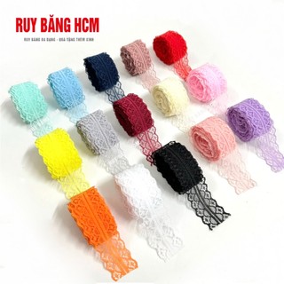 Ruy băng ren 3cm nhiều màu sắc làm phụ kiện handmade, cột nơ, gói quà, Ruy băng HCM