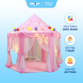 Lều Công Chúa Cho Bé Kiểu Dáng Hàn Quốc Có Rèm Che - Kích thước 1m4 x 1m35 [Đèn Hoa Tuyết 4mét]