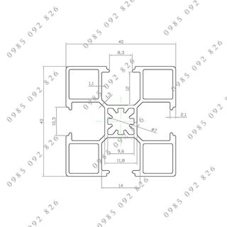 Nhôm định hình 40x40 (LWA-441481700) - Miễn phí cắt theo kích thước yêu cầu.