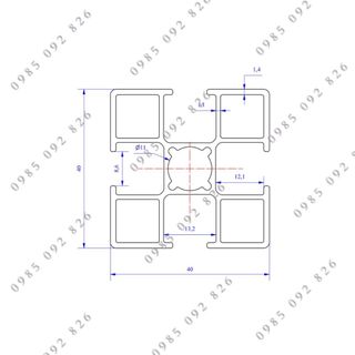 Nhôm định hình 40x40 (LWA-4404811100-1) - Miễn phí cắt theo kích thước yêu cầu.