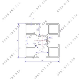 Nhôm định hình 40x40 (LWA-4404811000) - Miễn phí cắt theo kích thước yêu cầu.