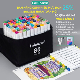 Bút màu Marker Lalunavn họa cụ tô màu dạ vẽ tranh anime Bộ 30/60/80 -B66