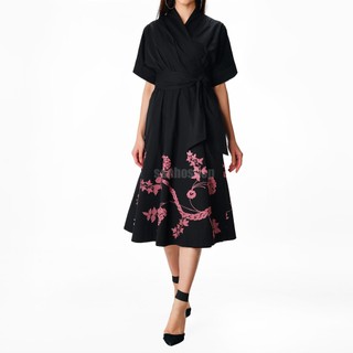 ĐẦM MIDI T3D FLORAL WRAP